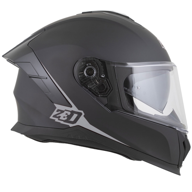 Motoristična čelada ZED K40 z integriranim obrazom, mat črno-temno siva