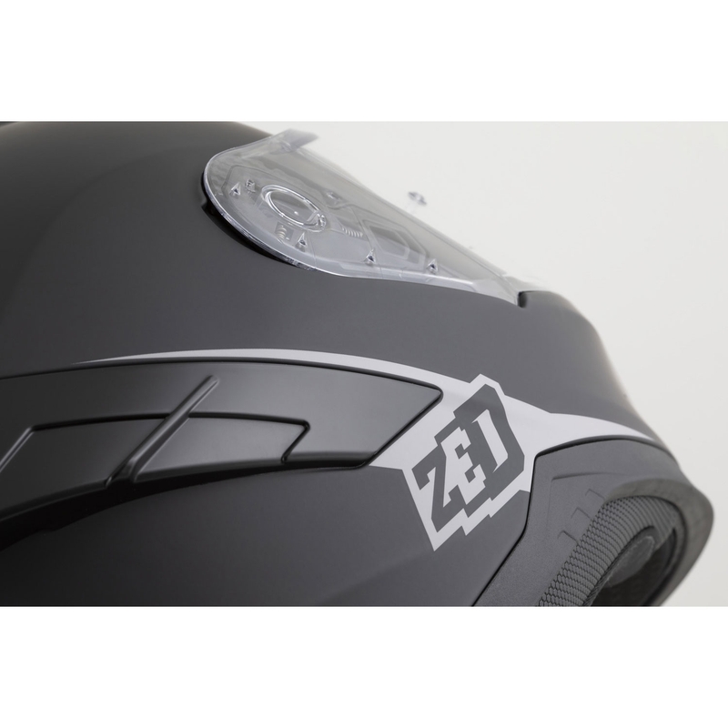 Motoristična čelada ZED K40 z integriranim obrazom, mat črno-temno siva