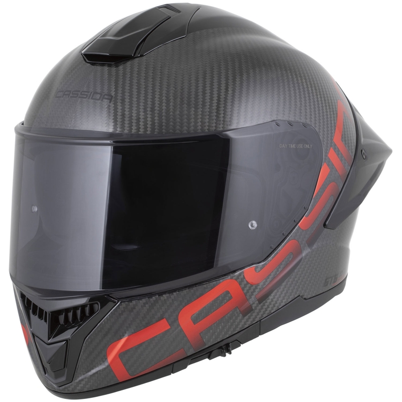 Cassida Integral GTS 2.1 Plus Carbon motoristična čelada z integriranim obrazom, mat karbonsko-rdeča