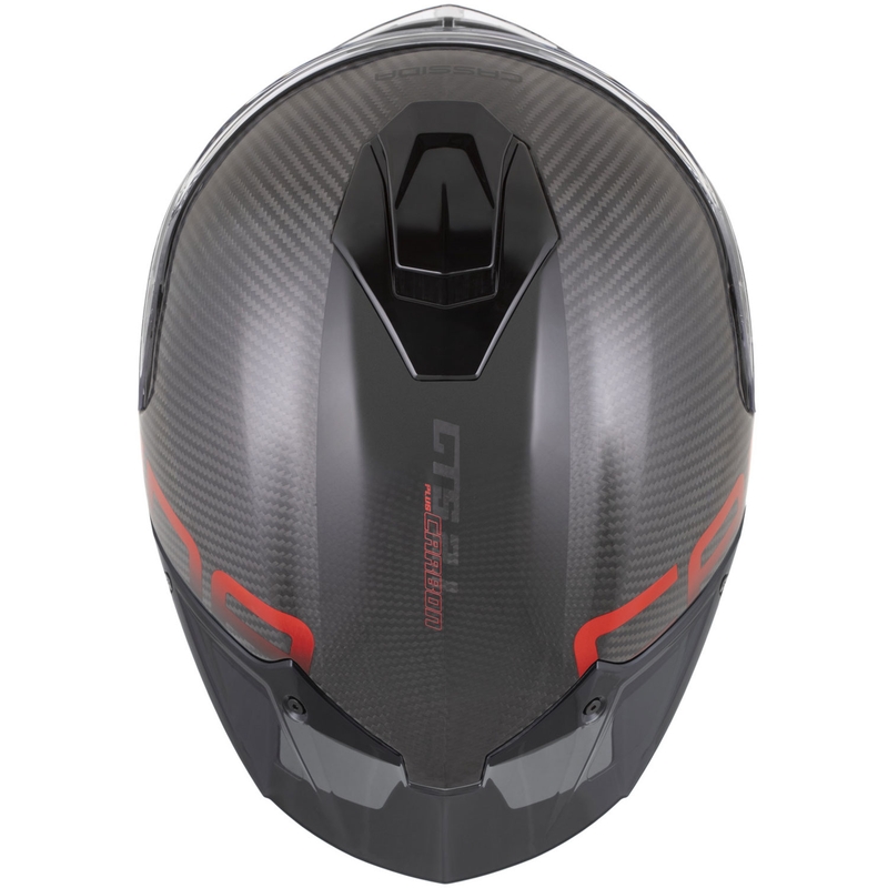 Cassida Integral GTS 2.1 Plus Carbon motoristična čelada z integriranim obrazom, mat karbonsko-rdeča