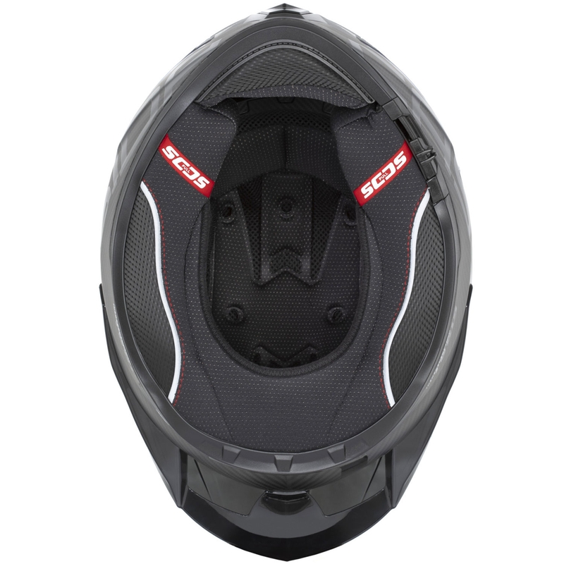 Cassida Integral GTS 2.1 Plus Carbon motoristična čelada z integriranim obrazom, mat karbonsko-rdeča