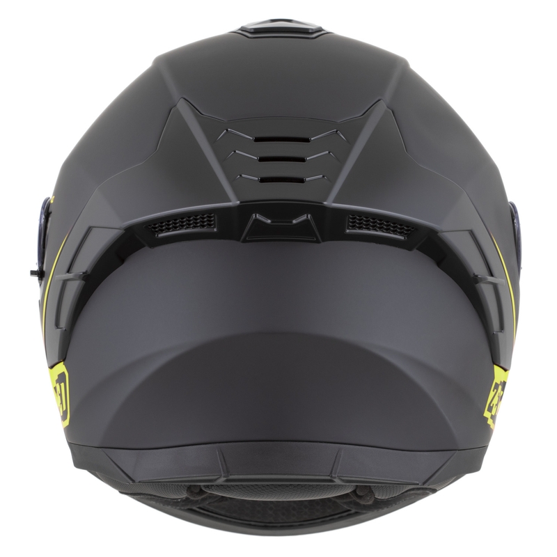 Motoristična čelada ZED K40 z integriranim obrazom, mat črno-fluo rumena