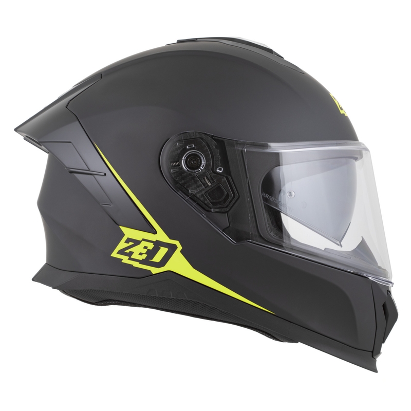 Motoristična čelada ZED K40 z integriranim obrazom, mat črno-fluo rumena
