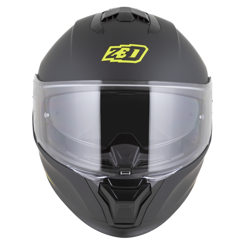 Motoristična čelada ZED K40 z integriranim obrazom, mat črno-fluo rumena