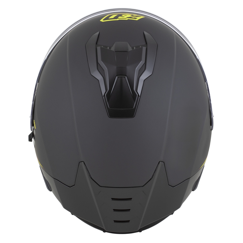 Motoristična čelada ZED K40 z integriranim obrazom, mat črno-fluo rumena