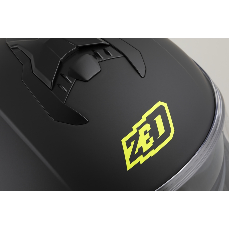 Motoristična čelada ZED K40 z integriranim obrazom, mat črno-fluo rumena