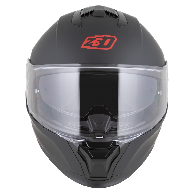 Motoristična čelada ZED K40 z integriranim obrazom, mat črno-rdeča