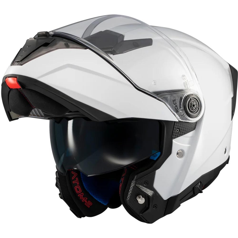Motoristična čelada MT Atom 2 SV Pure A0 z zložljivo platformo, bela