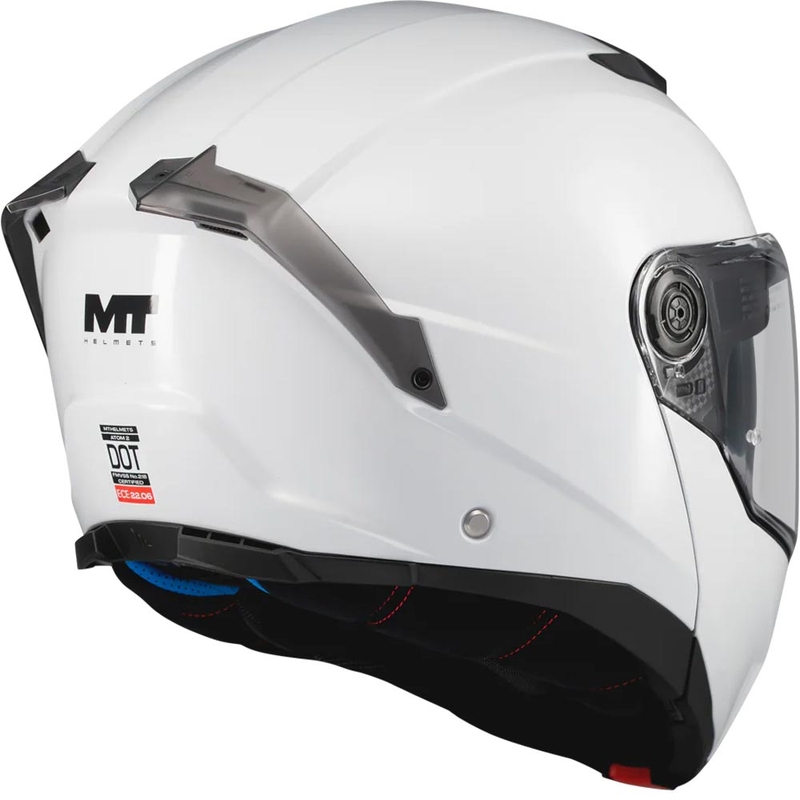 Motoristična čelada MT Atom 2 SV Pure A0 z zložljivo platformo, bela