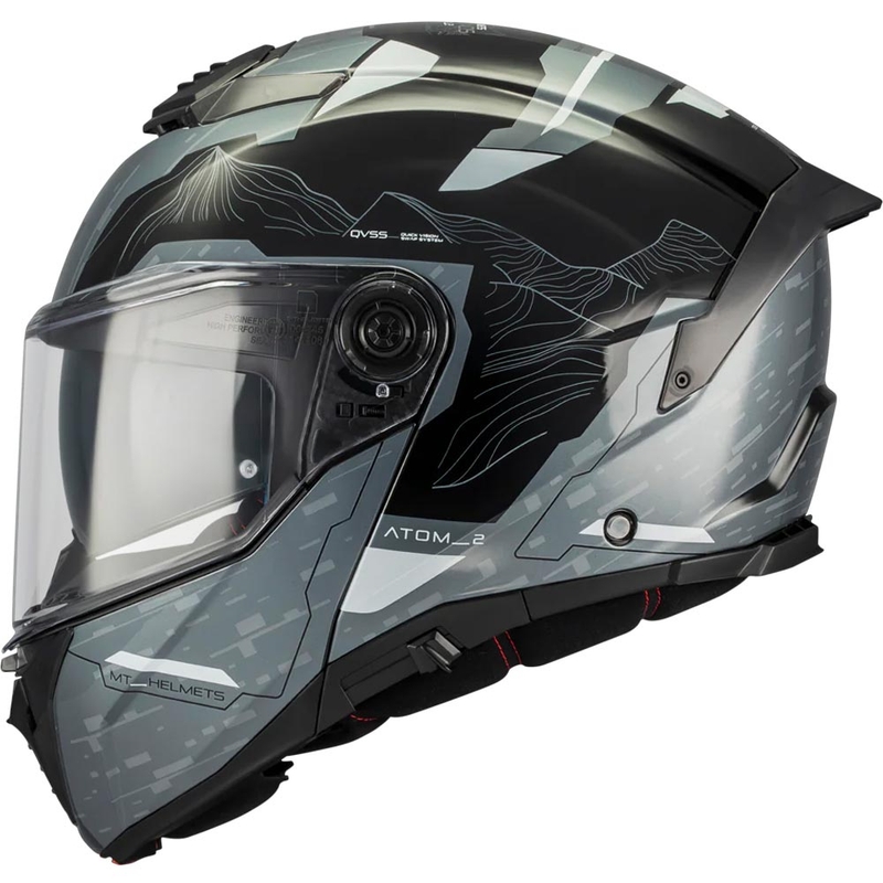 Motoristična čelada MT Atom 2 SV Highlands C2, črno-siva, zložljiva