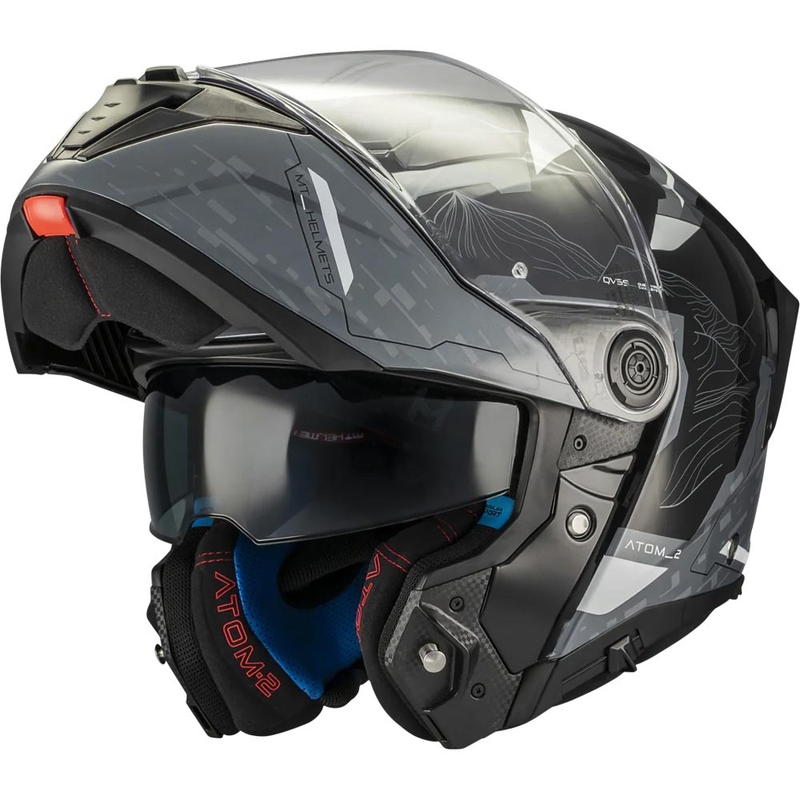 Motoristična čelada MT Atom 2 SV Highlands C2, črno-siva, zložljiva