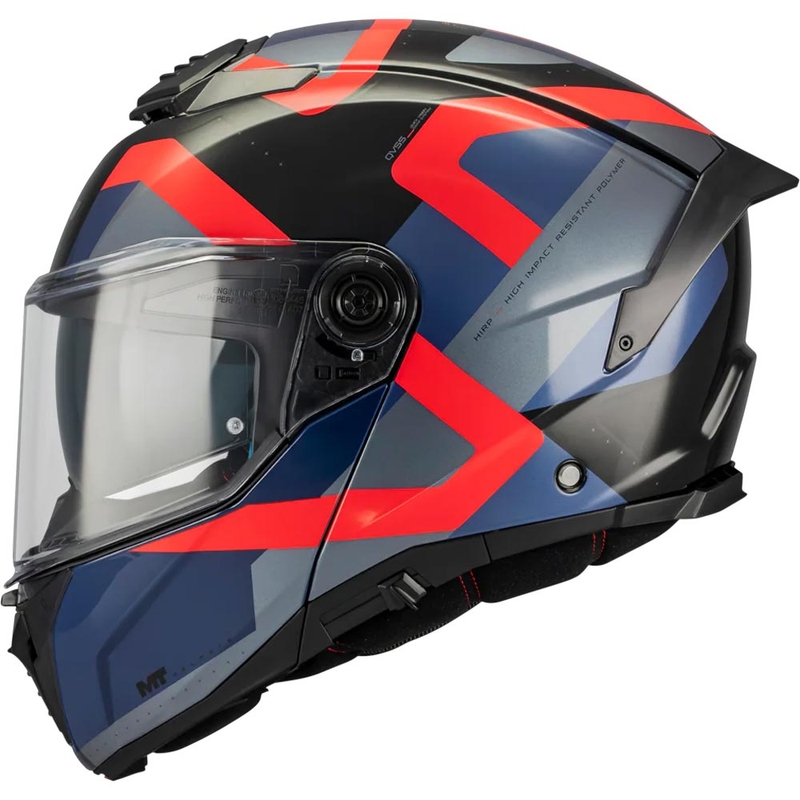 Motoristična čelada MT Atom 2 SV Dexter B15 zložljiva modro-črno-rdeča