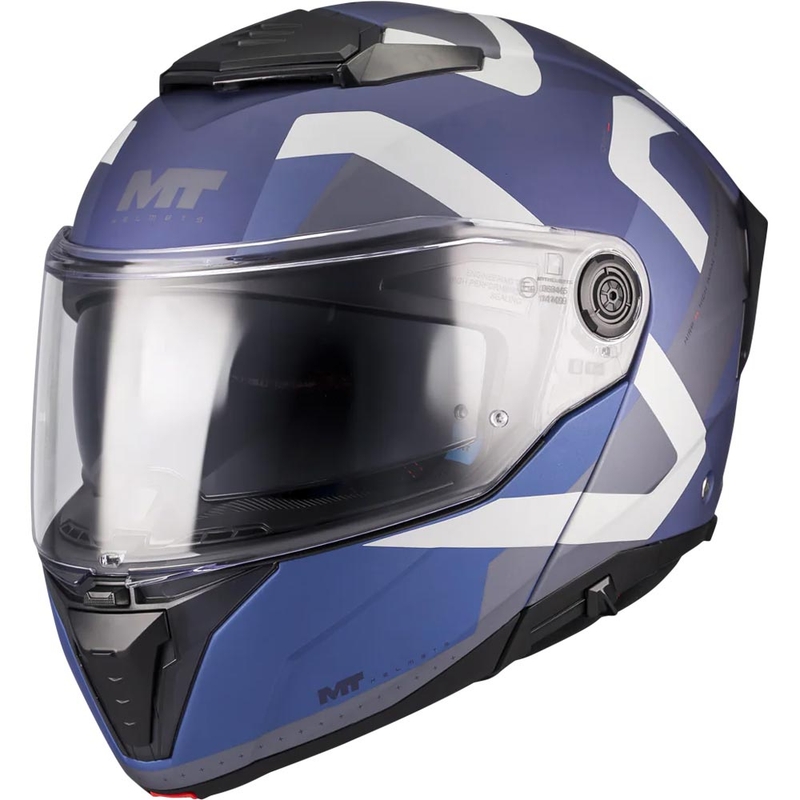 Motoristična čelada MT Atom 2 SV Dexter C2, mat modro-siva, zložljiva