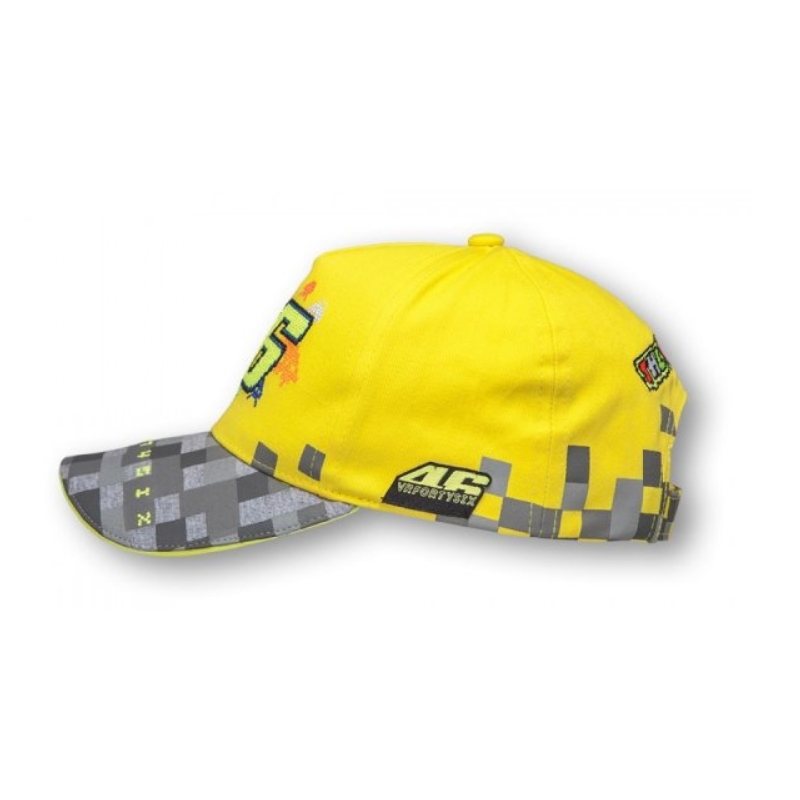 Otroška kapa VR46 Valentino Rossi rumeno-siva