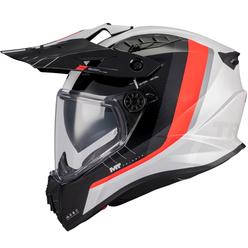 Enduro motoristična čelada MT Track SV Nomad A15 belo-črno-rdeča