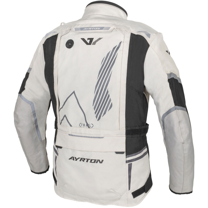 Motoristična jakna Ayrton Trail belo-črno-siva