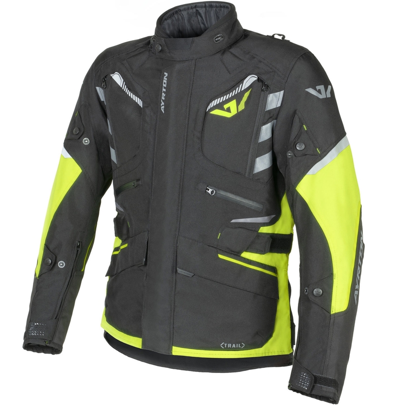 Motoristična jakna Ayrton Trail črno-fluo rumeno-siva