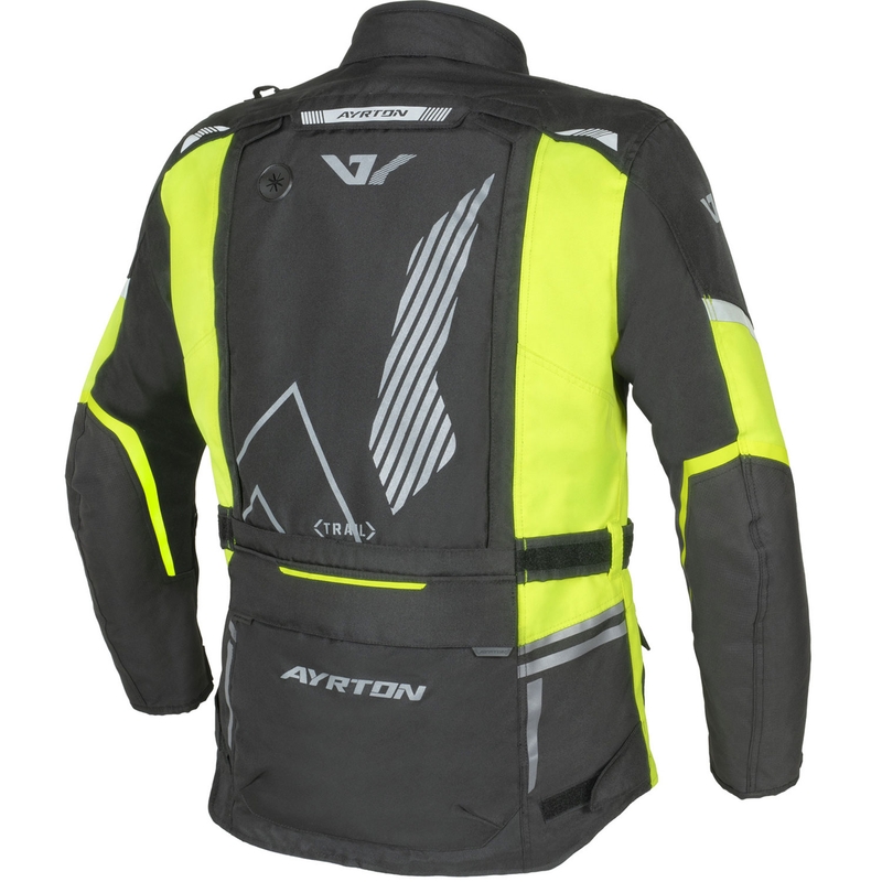 Motoristična jakna Ayrton Trail črno-fluo rumeno-siva