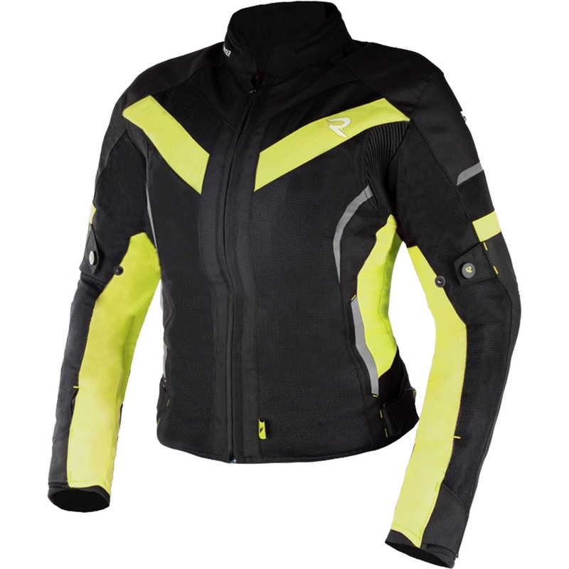 Ženska motoristična jakna Street Racer Betty II Air črno-fluo rumena