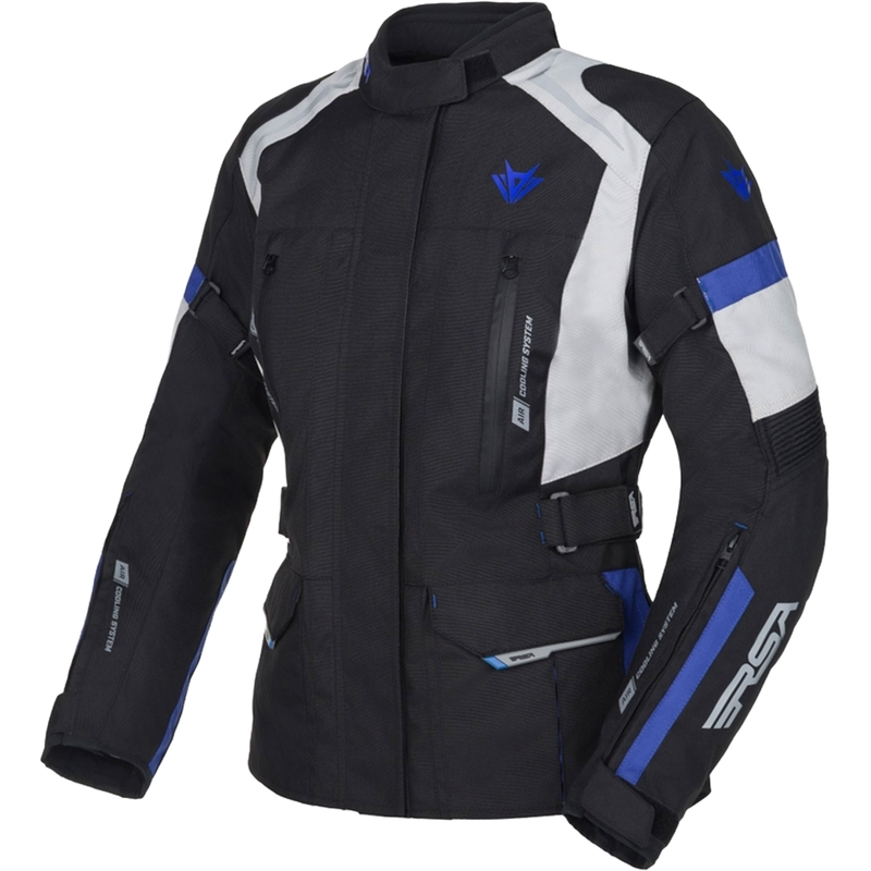 Ženska motoristična jakna RSA EXO 2 Black-Grey-Blue