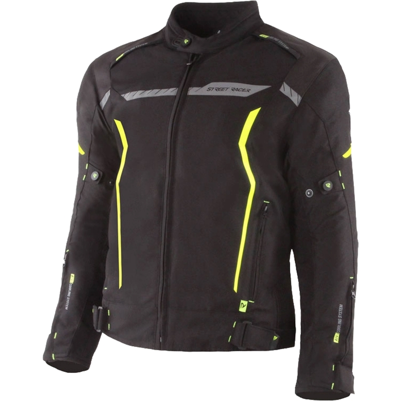 Motoristična jakna Street Racer Flex črno-fluo rumena