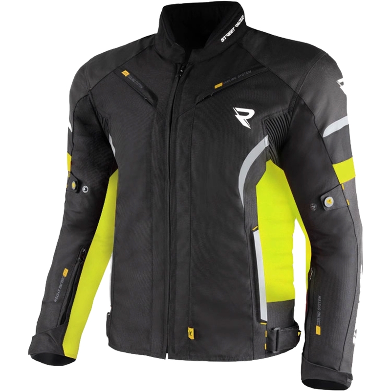 Street Racer Evans Black-Fluo rumena motoristična jakna