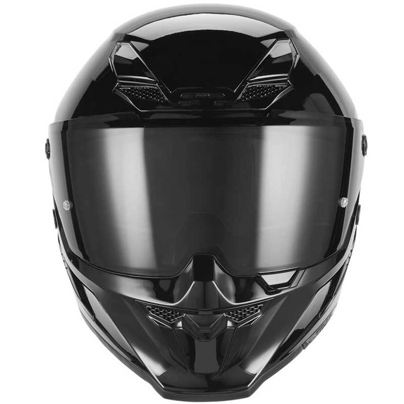 Motociklistična čelada NOX Exklusiv Goliath z integriranim obrazom, črna
