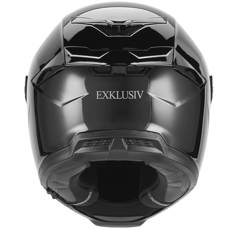 Motociklistična čelada NOX Exklusiv Goliath z integriranim obrazom, črna