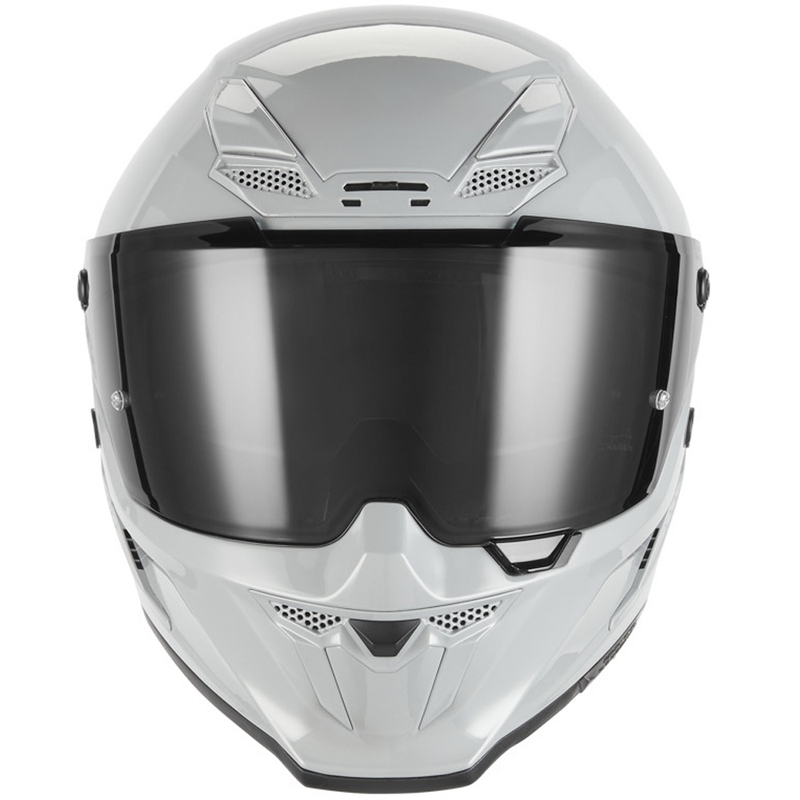 NOX Exclusive Goliath motoristična čelada z integriranim obrazom, sivo-bela