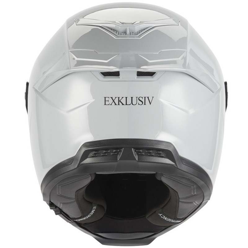 NOX Exclusive Goliath motoristična čelada z integriranim obrazom, sivo-bela