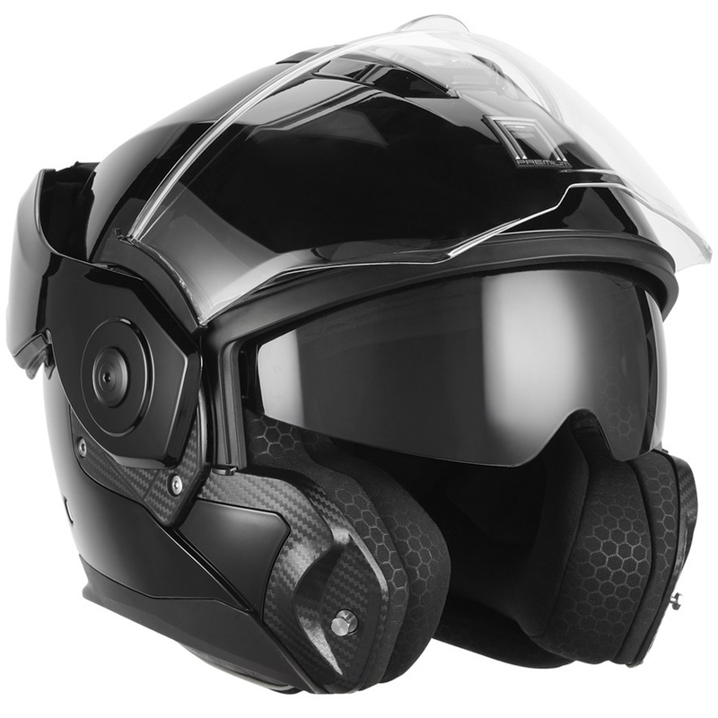 NOX PREMIUM Spinner preklopna motoristična čelada črne barve