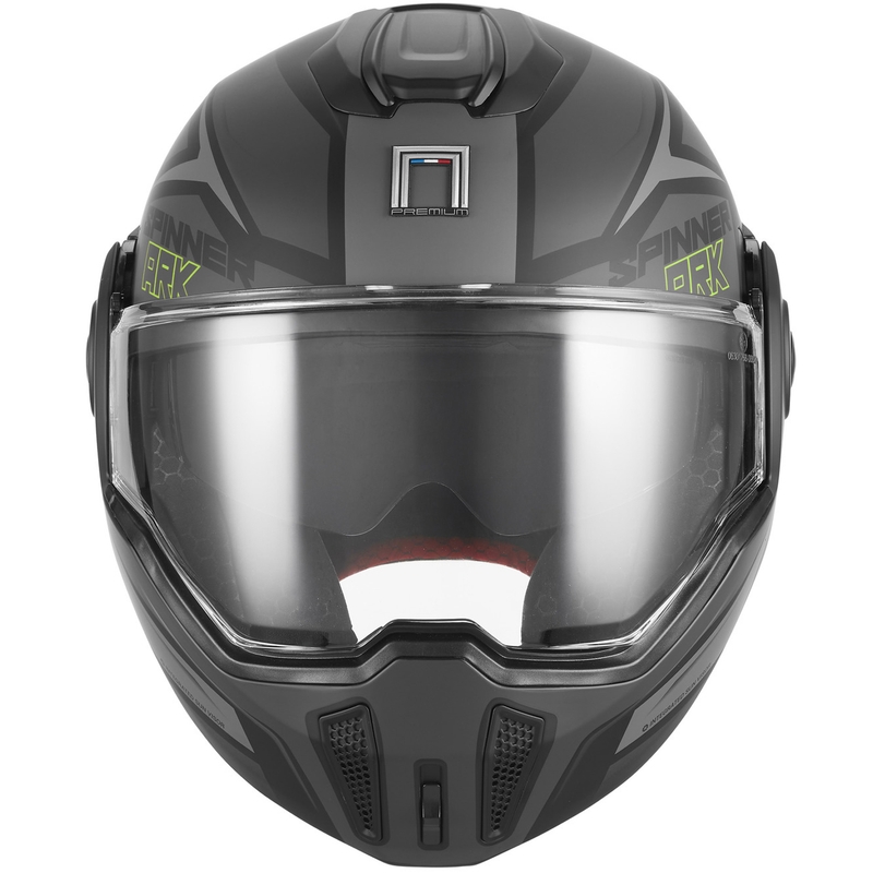 NOX PREMIUM Spinner Ark preklopna motoristična čelada mat črno-fluo rumena