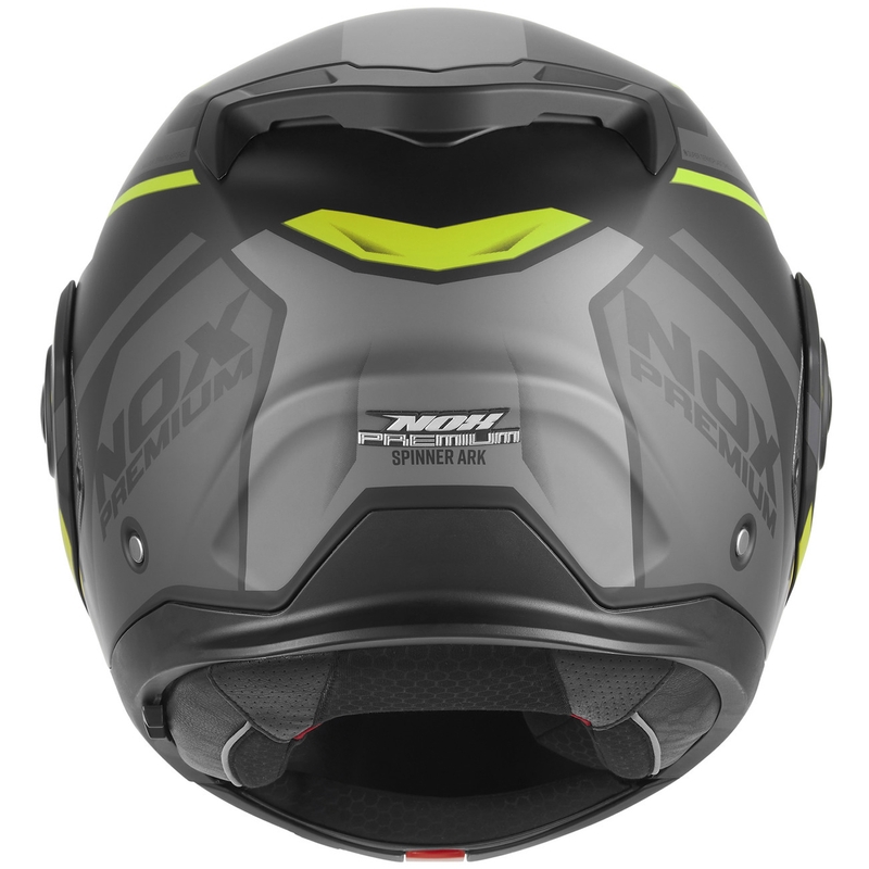 NOX PREMIUM Spinner Ark preklopna motoristična čelada mat črno-fluo rumena