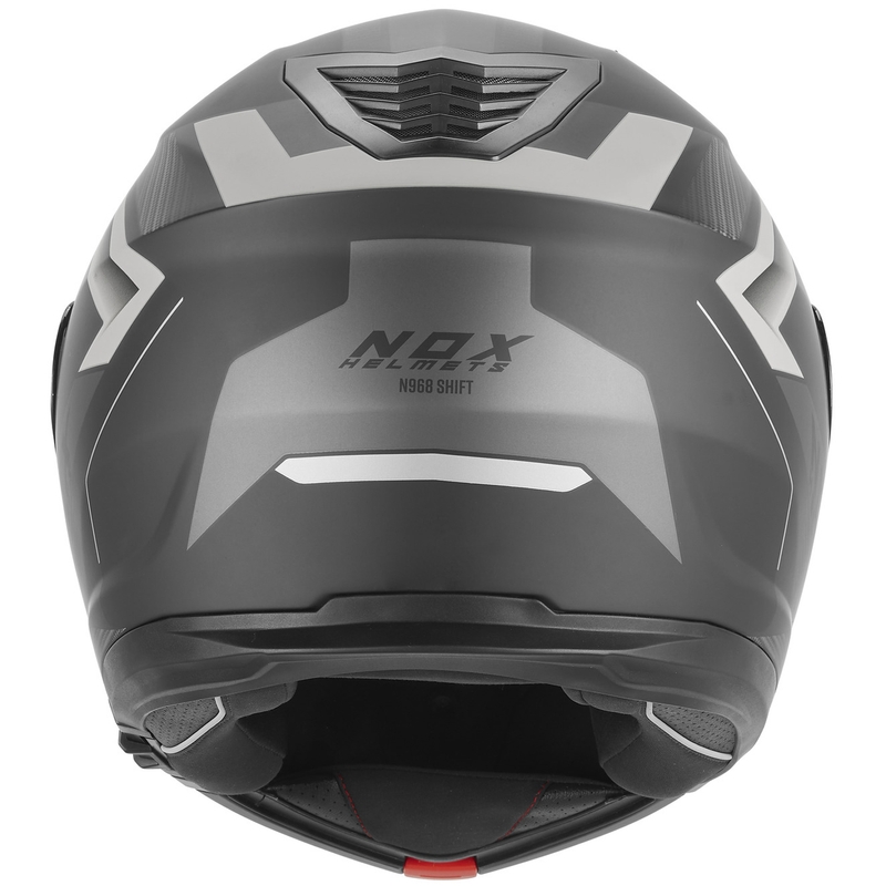 Preklopna motoristična čelada NOX N968 Shift mat črno-srebrna