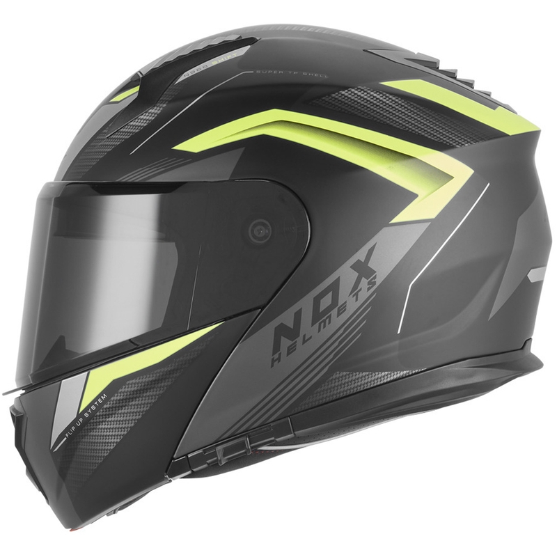 Motoristična čelada NOX N968 Shift, mat črno-fluo rumena