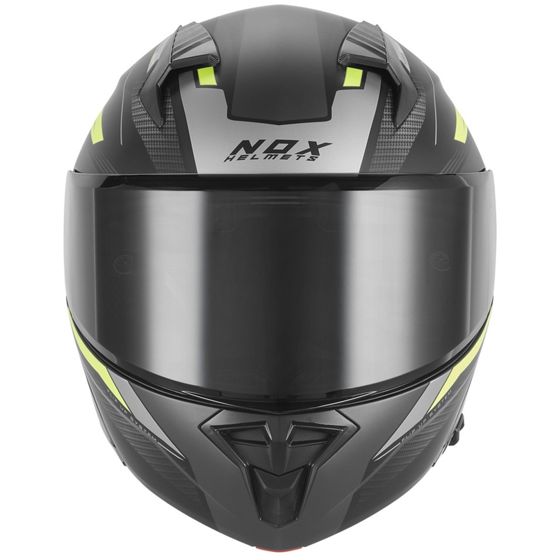 Motoristična čelada NOX N968 Shift, mat črno-fluo rumena