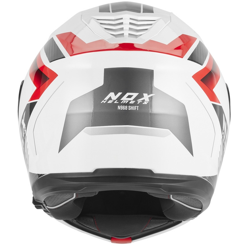 Preklopna motoristična čelada NOX N968 Shift belo-rdeča