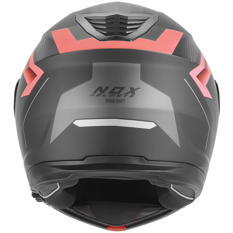 Preklopna motoristična čelada NOX N968 Shift mat črno-rdeča