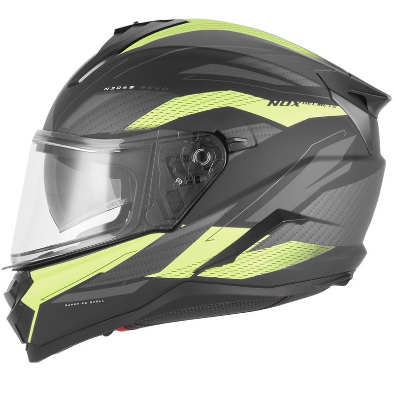 Motoristična čelada NOX N304-S REVO mat črno-fluo rumena