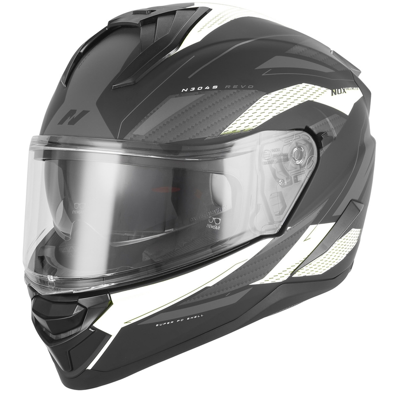 Motoristična čelada NOX N304-S REVO, mat črno-bela