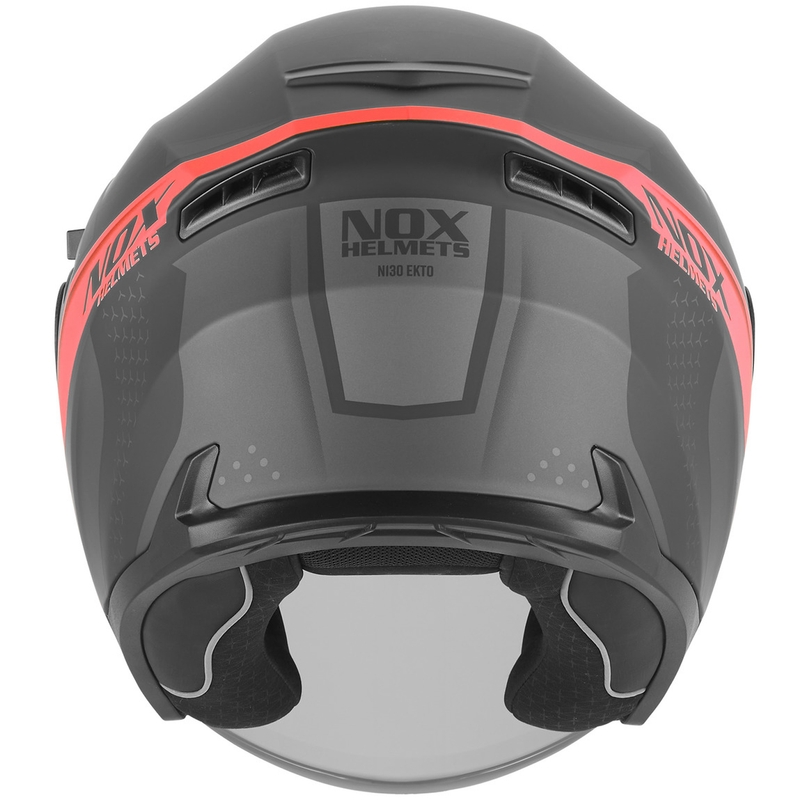 Odprta motoristična čelada NOX N130 EKTO mat črno-rdeča