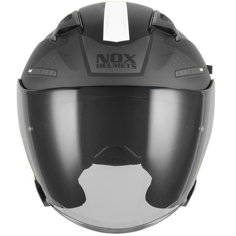Odprta motoristična čelada NOX N130 EKTO mat črno-bela