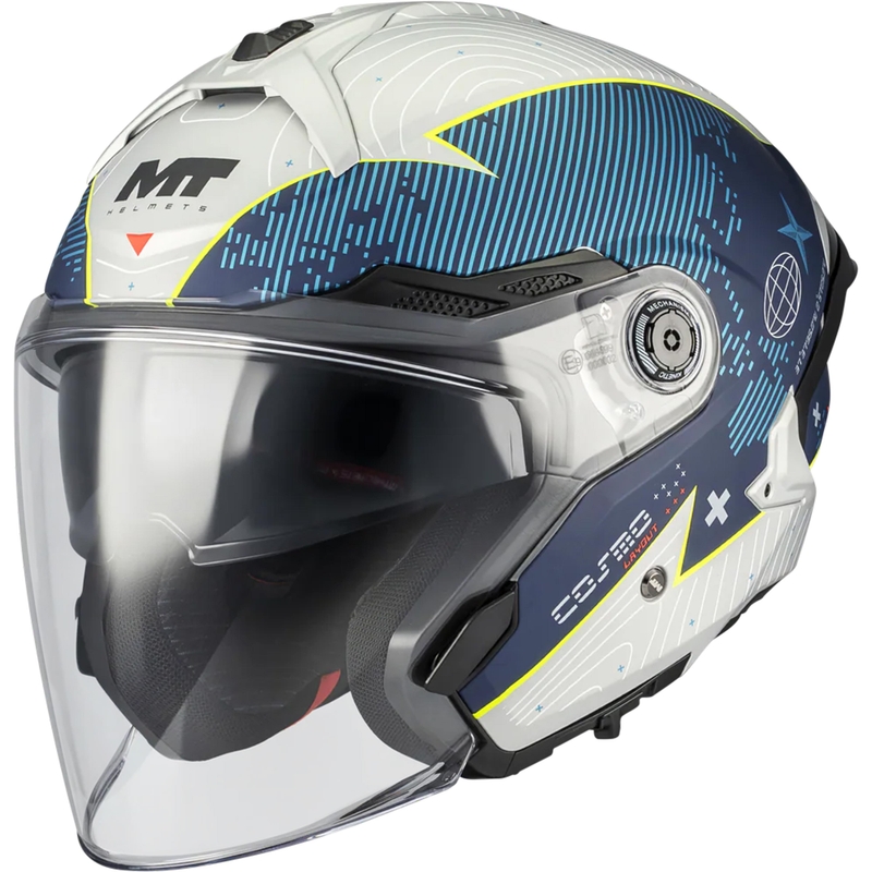 Odprta motoristična čelada MT Cosmo SV Layout C7 mat modro-bela