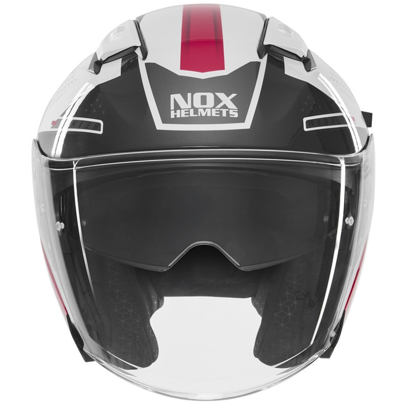 Odprta motoristična čelada NOX N130 EKTO belo-roza