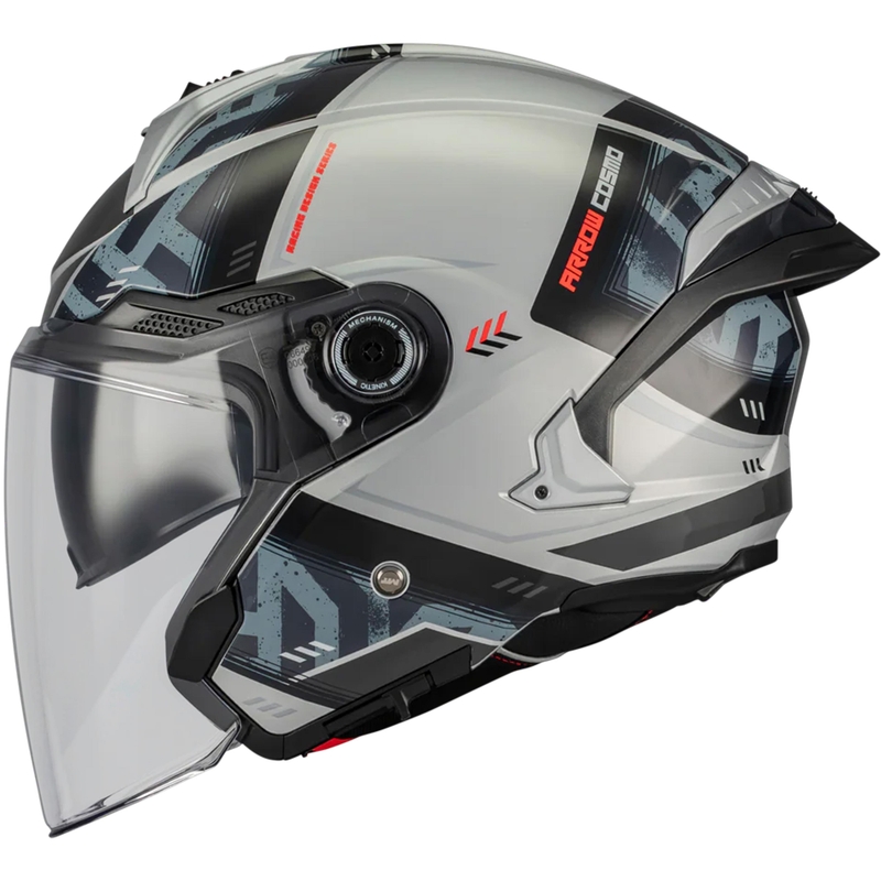 Odprta motoristična čelada MT Cosmo SV Arrow C2 sivo-črna