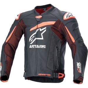 Usnjena motoristična jakna Alpinestars GP Plus R 4 Rideknit črno-fluo rdeče-bela