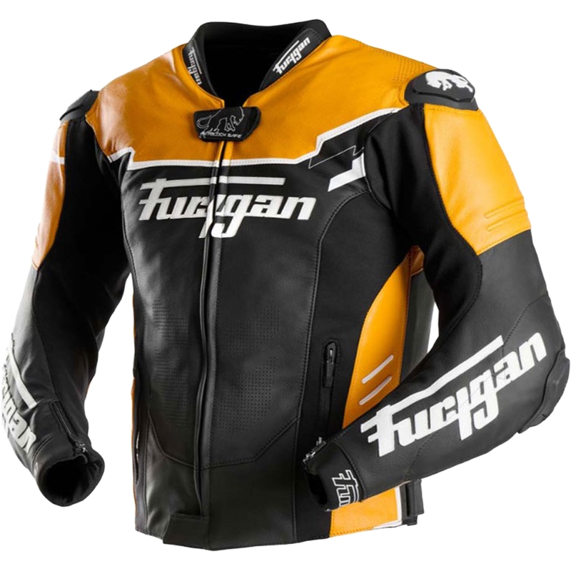 Furygan Signature 55 usnjena motoristična jakna črno-rumena