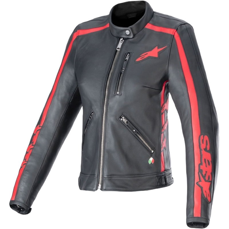 Alpinestars Stella Dyno ženska usnjena motoristična jakna črno-rdeča