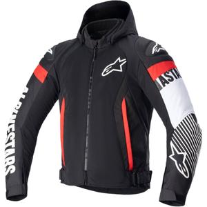 Alpinestars Zaca Air Waterproof motoristična jakna črno-belo-fluo rdeča
