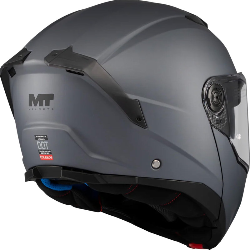 Motoristična čelada MT Atom 2 SV Pure A2 z zložljivo platformo, mat siva